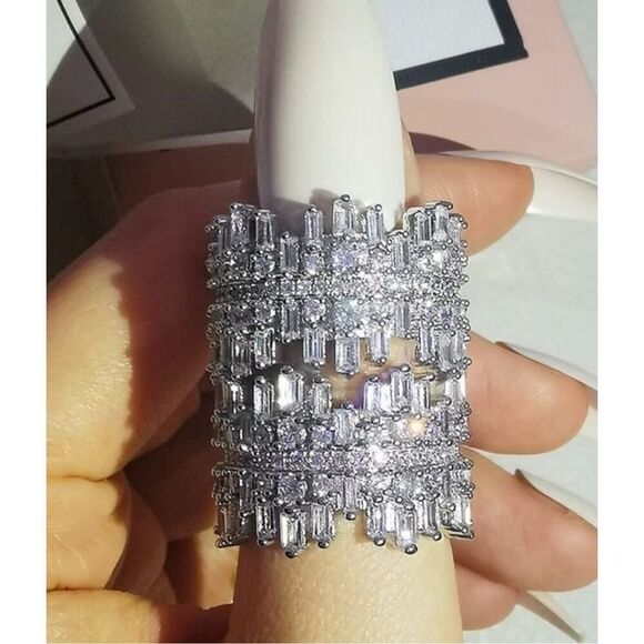 Iced Silver Ring - Picture 3 of 7